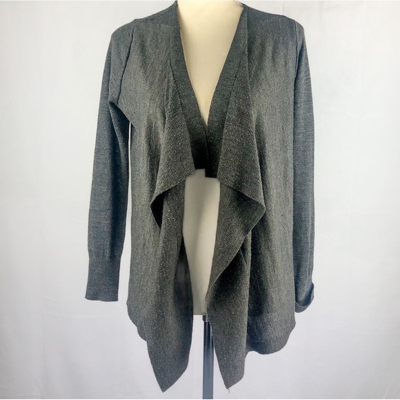 ANN TAYLOR LOFT (SP) Gray waterfall cardigan - Picture 1 of 8